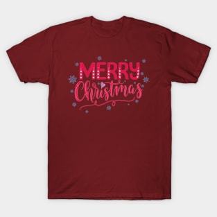 Merry Christmas and snowflakes T-Shirt